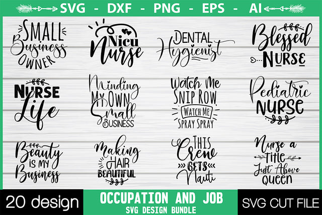 Occupation and Job SVG Design Bundle SVG Nbd161 