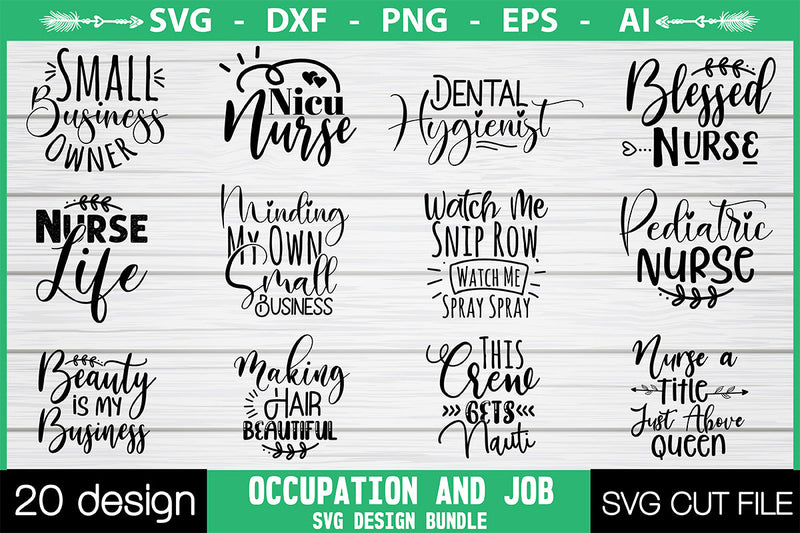 Occupation and Job SVG Design Bundle SVG Nbd161 