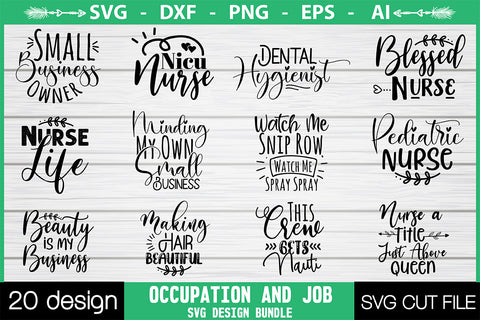 Occupation and Job SVG Design Bundle SVG Nbd161 
