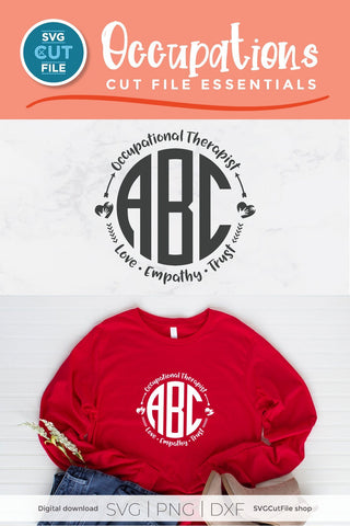 Occupational therapist svg, occupational therapy svg, OT svg, monogram svg, alphabet svg, Occupational therapist monogram, gift idea svg SVG SVG Cut File 