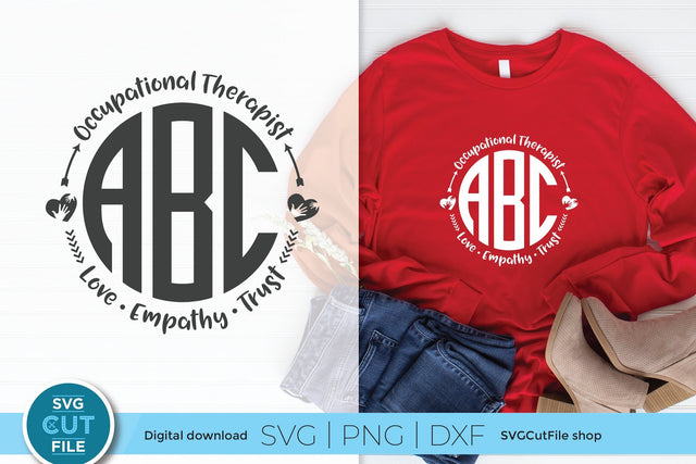 Occupational therapist svg, occupational therapy svg, OT svg, monogram svg, alphabet svg, Occupational therapist monogram, gift idea svg SVG SVG Cut File 