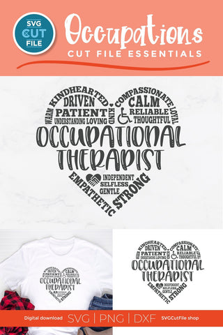 Occupational therapist svg, occupational therapy svg, OT svg, word cloud, subway art, word art, occupational gift idea svg, svg dxf png SVG SVG Cut File 