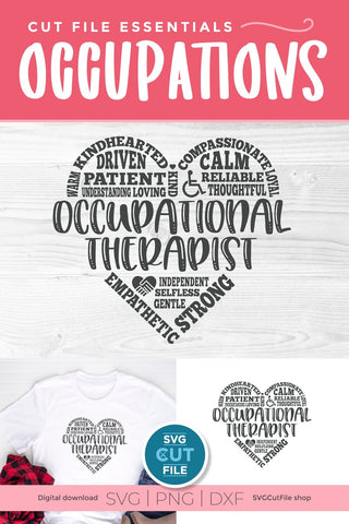 Occupational therapist svg, occupational therapy svg, OT svg, word cloud, subway art, word art, occupational gift idea svg, svg dxf png SVG SVG Cut File 