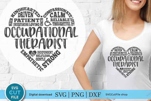 Occupational therapist svg, occupational therapy svg, OT svg, word cloud, subway art, word art, occupational gift idea svg, svg dxf png SVG SVG Cut File 