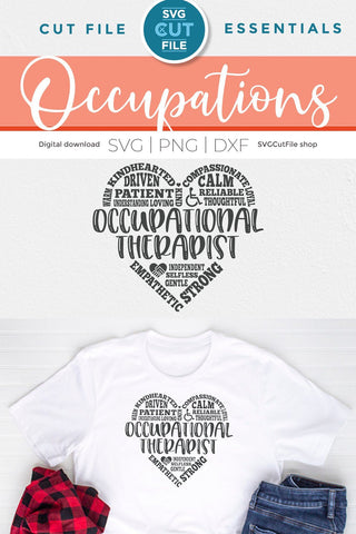 Occupational therapist svg, occupational therapy svg, OT svg, word cloud, subway art, word art, occupational gift idea svg, svg dxf png SVG SVG Cut File 