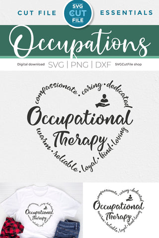Occupational Therapy svg, an Occupational therapist heart SVG SVG Cut File 