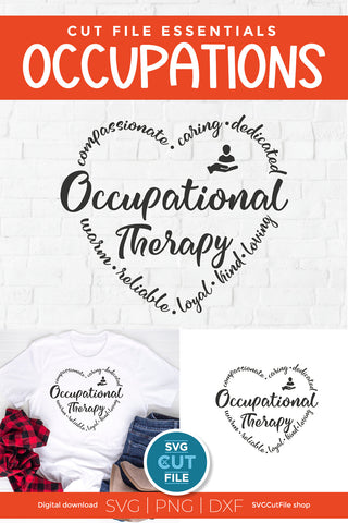 Occupational Therapy svg, an Occupational therapist heart SVG SVG Cut File 