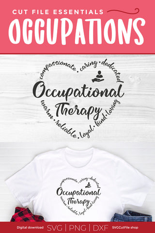 Occupational Therapy svg, an Occupational therapist heart SVG SVG Cut File 