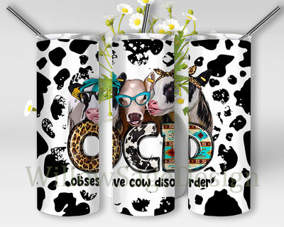 OCD Obsessive Cow Disorder Tumbler Png Digital Download, Highland Cow Tumbler Wrap PNG, 20 oz Skinny Tumbler Sublimation Design Sublimation WillowSageDesign 