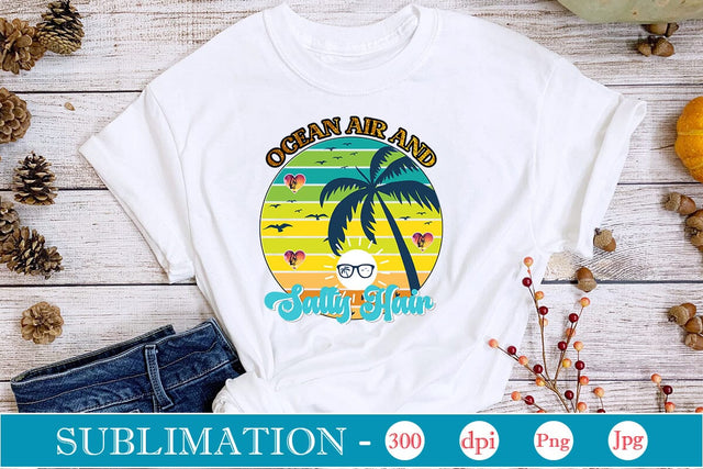 Ocean Air And Salty Hair Sublimation SVGs,Quotes and Sayings,Food & Drink,On Sale, Print & Cut Sublimation DesignPlante 503 