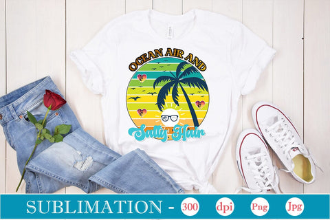 Ocean Air And Salty Hair Sublimation SVGs,Quotes and Sayings,Food & Drink,On Sale, Print & Cut Sublimation DesignPlante 503 