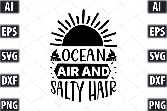Ocean air and salty hair SVG SVGista 