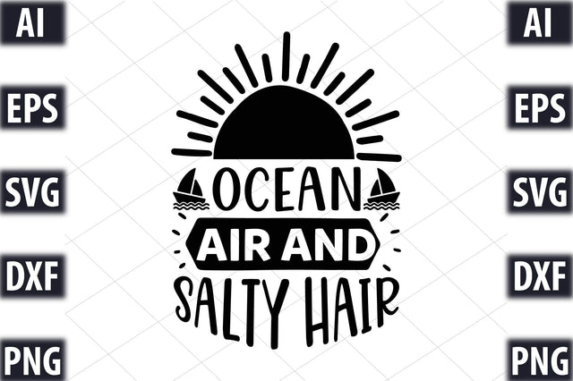 Ocean air and salty hair SVG SVGista 