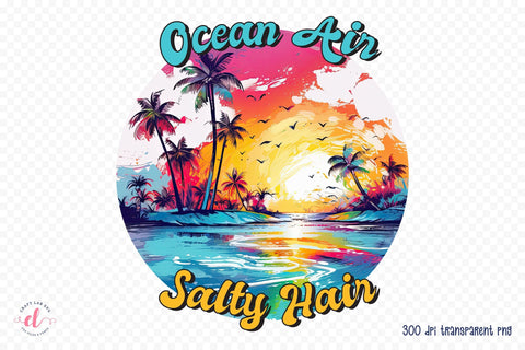 Ocean Air Salty Hair | Summer PNG Sublimation Sublimation CraftLabSVG 
