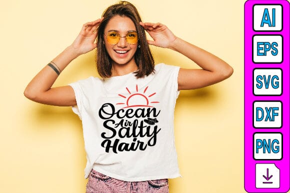Ocean Air Salty Hair SVG Craftlabsvg24 
