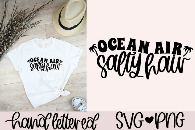 Ocean air salty hair svg, summer shirt svg, beach bag svg, beach life svg, hand lettered svg, beach quote svg, beach vibes svg, summer svg SVG AnitaAlyiaLettering 