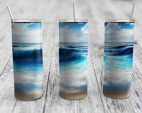 Ocean Beach Tumbler Sublimation Designs Bundle, 20 Oz Skinny Tumbler Beach Designs, Seamless Tumbler PNG, 5 Designs Sublimation HappyDesignStudio 