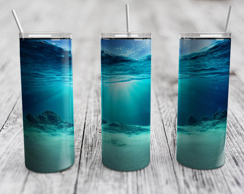 Ocean Beach Tumbler Sublimation Designs Bundle, 20 Oz Skinny Tumbler Beach Designs, Seamless Tumbler PNG, 5 Designs Sublimation HappyDesignStudio 