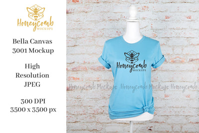 Ocean Blue 3001 Mockup, Mannequin Mockup, Bella Canvas Mockup, Women's T-Shirt Mockup Mock Up Photo Honeycomb Mockups 
