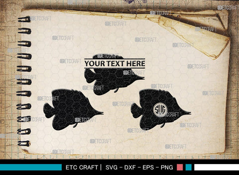 Ocean Fish Monogram, Ocean Fish Silhouette, Ocean Fish SVG, Ocean Svg, Fish Svg, Sea Fish Svg, Sea Svg, SB00295 SVG ETC Craft 