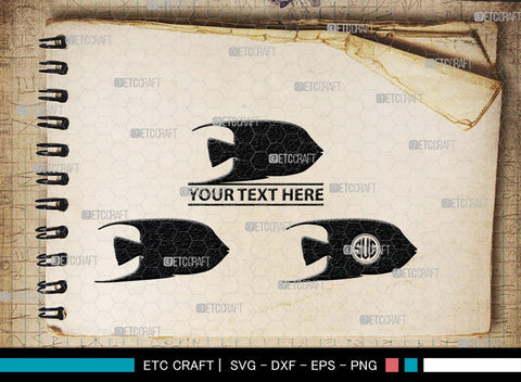 Ocean Fish Monogram, Ocean Fish Silhouette, Ocean Fish SVG, Ocean Svg, Fish Svg, Sea Fish Svg, Sea Svg, SB00295 SVG ETC Craft 