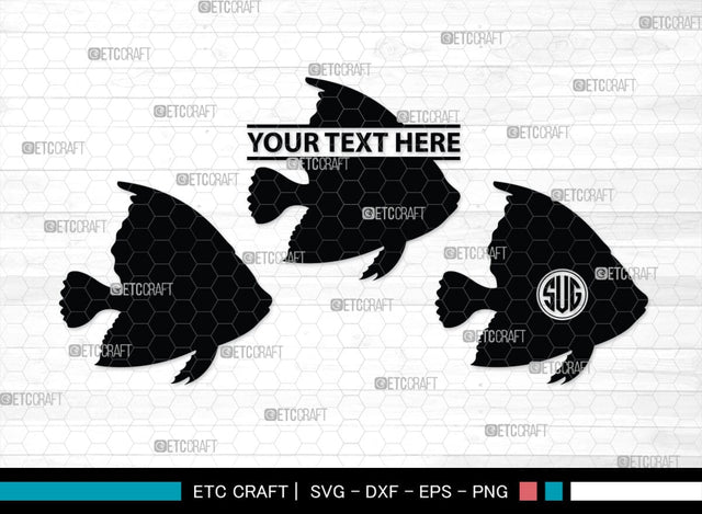 Ocean Fish Monogram, Ocean Fish Silhouette, Ocean Fish SVG, Ocean Svg, Fish Svg, Sea Fish Svg, Sea Svg, SB00295 SVG ETC Craft 
