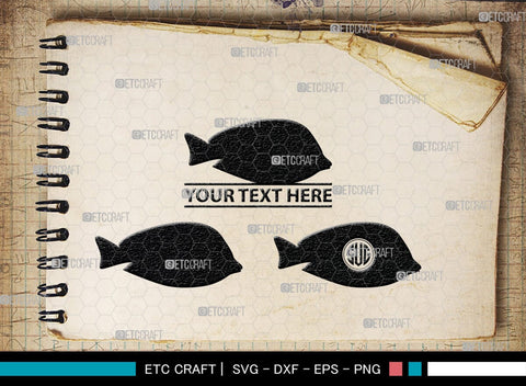 Ocean Fish Monogram, Ocean Fish Silhouette, Ocean Fish SVG, Ocean Svg, Fish Svg, Sea Fish Svg, Sea Svg, SB00295 SVG ETC Craft 