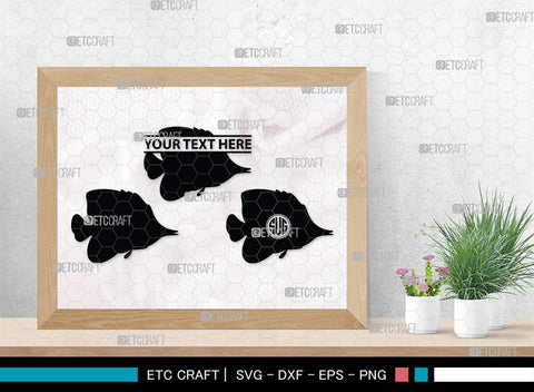 Ocean Fish Monogram, Ocean Fish Silhouette, Ocean Fish SVG, Ocean Svg, Fish Svg, Sea Fish Svg, Sea Svg, SB00295 SVG ETC Craft 