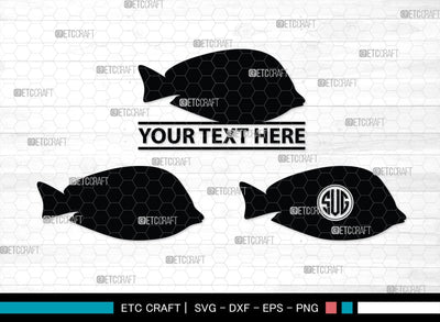 Ocean Fish Monogram, Ocean Fish Silhouette, Ocean Fish SVG, Ocean Svg, Fish Svg, Sea Fish Svg, Sea Svg, SB00295 SVG ETC Craft 