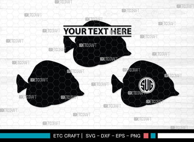 Ocean Fish Monogram, Ocean Fish Silhouette, Ocean Fish SVG, Ocean Svg, Fish Svg, Sea Fish Svg, Sea Svg, SB00295 SVG ETC Craft 