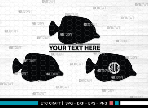 Ocean Fish Monogram, Ocean Fish Silhouette, Ocean Fish SVG, Ocean Svg, Fish Svg, Sea Fish Svg, Sea Svg, SB00295 SVG ETC Craft 