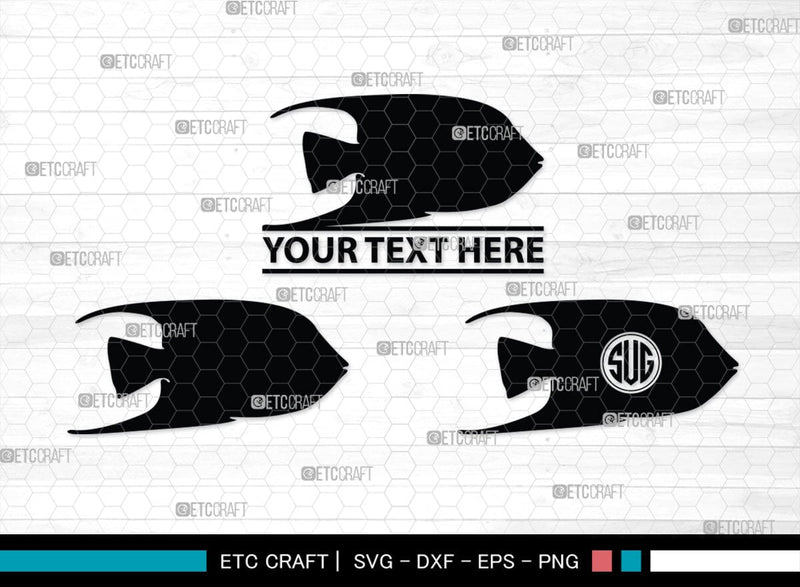 Ocean Fish Monogram, Ocean Fish Silhouette, Ocean Fish SVG, Ocean Svg ...