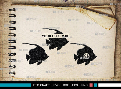 Ocean Fish Monogram, Ocean Fish Silhouette, Ocean Fish SVG, Ocean Svg, Fish Svg, Sea Fish Svg, Sea Svg, SB00295 SVG ETC Craft 