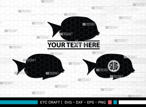 Ocean Fish Monogram, Ocean Fish Silhouette, Ocean Fish SVG, Ocean Svg, Fish Svg, Sea Fish Svg, Sea Svg, SB00295 SVG ETC Craft 