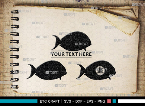 Ocean Fish Monogram, Ocean Fish Silhouette, Ocean Fish SVG, Ocean Svg, Fish Svg, Sea Fish Svg, Sea Svg, SB00295 SVG ETC Craft 