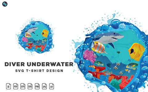 Ocean Fish Underwater SVG T-Shirt Design SVG naemmiah021 