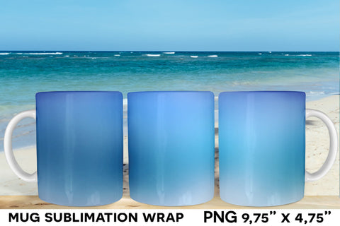 Ocean Gradient Mug Sublimation Wrap Designs Sublimation Natasha Prando 