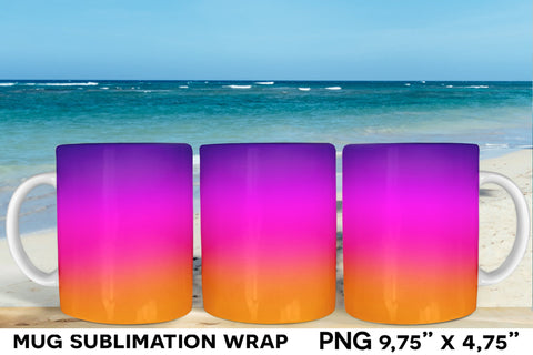 Ocean Gradient Mug Sublimation Wrap Designs Sublimation Natasha Prando 