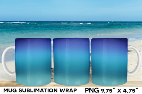 Ocean Gradient Mug Sublimation Wrap Designs Sublimation Natasha Prando 