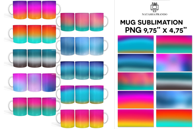 Ocean Gradient Mug Sublimation Wrap Designs Sublimation Natasha Prando 