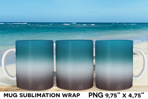 Ocean Gradient Mug Sublimation Wrap Designs Sublimation Natasha Prando 