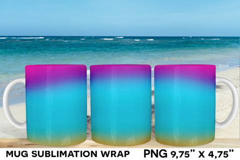 Ocean Gradient Mug Sublimation Wrap Designs Sublimation Natasha Prando 
