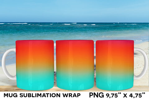 Ocean Gradient Mug Sublimation Wrap Designs Sublimation Natasha Prando 
