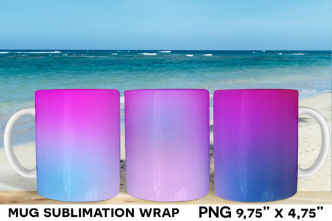 Ocean Gradient Mug Sublimation Wrap Designs Sublimation Natasha Prando 