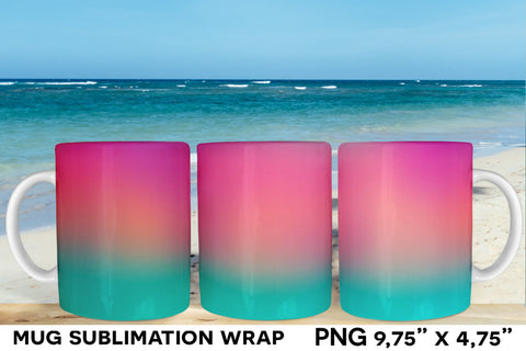 Ocean Gradient Mug Sublimation Wrap Designs Sublimation Natasha Prando 
