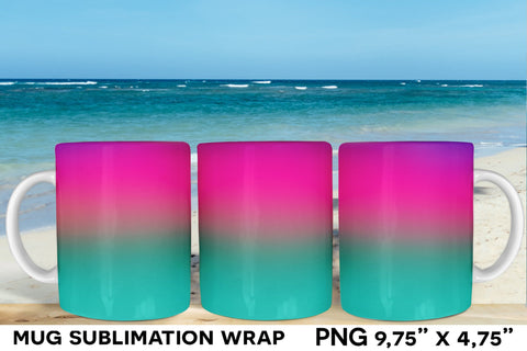 Ocean Gradient Mug Sublimation Wrap Designs Sublimation Natasha Prando 