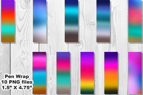 Ocean Gradient pen wraps Sublimation Natasha Prando 