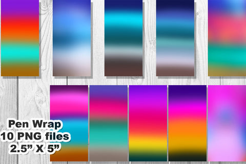 Ocean Gradient pen wraps Sublimation Natasha Prando 