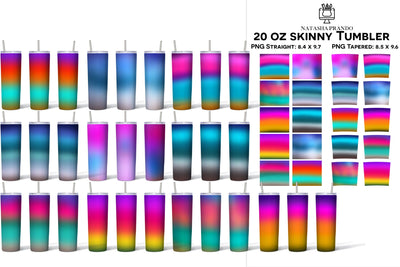 Ocean Gradient Skinny Tumbler Sublimation Wrap Designs Sublimation Natasha Prando 