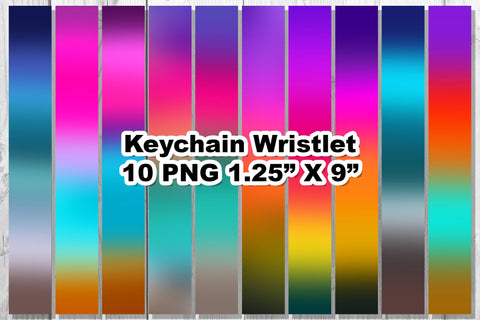 Ocean Gradient Wristlet Keychain Bundle Sublimation Natasha Prando 